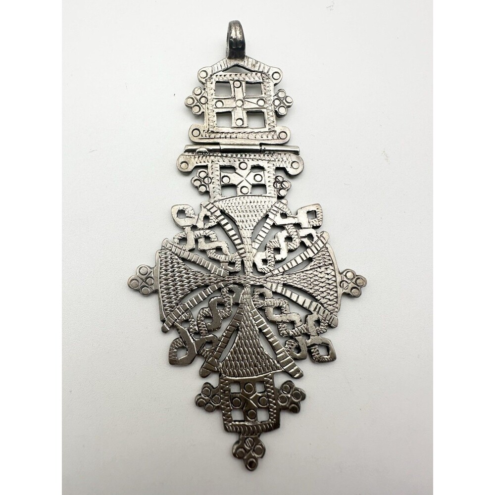 Handmade Ethiopian Coptic Pendant silver Coptic Cross hand crafted pendant Large